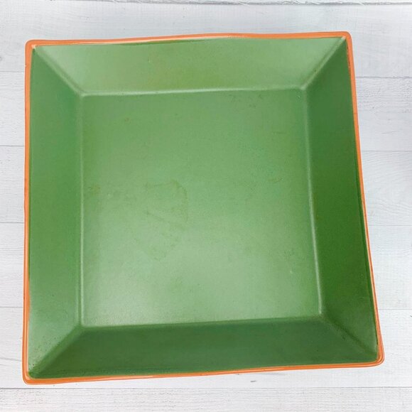WSP  Terra Cotta Green CASA VERDE Portugal Square 12"  Serving Pottery Platter - Picture 2 of 10
